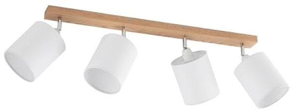 Lindby Deckenstrahler Imarin, Holz IP20, 4 x 15 W LED