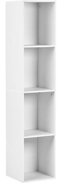 Bücherregal mit 4 Ebenen WINNIPEG 143 cm Weiß