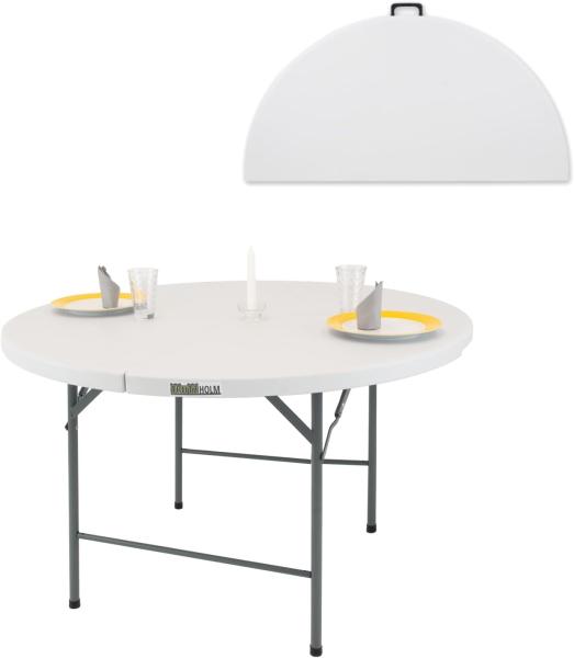 Klapptisch rund Ø 120 cm Höhe 74 cm Kunststoff / Stahl pulverbeschichtet Campingtisch Partytisch