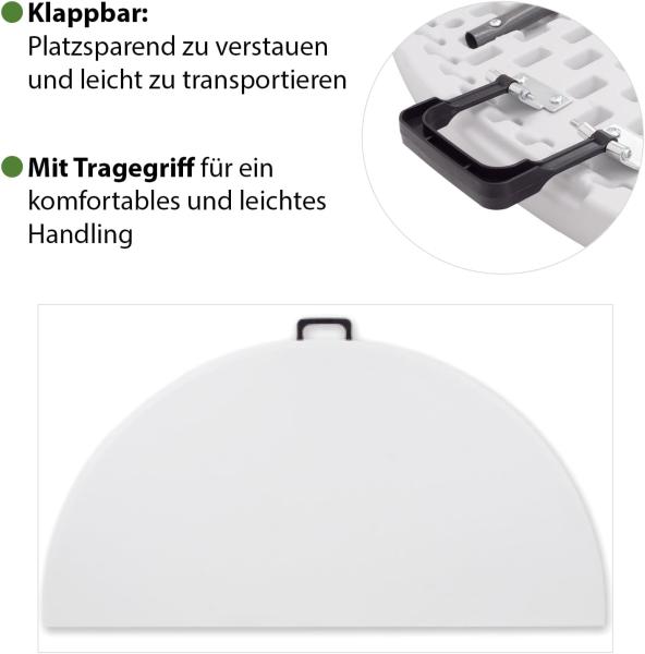 Klapptisch rund Ø 120 cm Höhe 74 cm Kunststoff / Stahl pulverbeschichtet Campingtisch Partytisch Bild 6