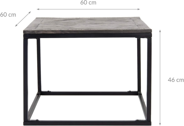 Beistelltisch 60x60 cm Grau aus Mangoholz WOMO-Design Bild 3