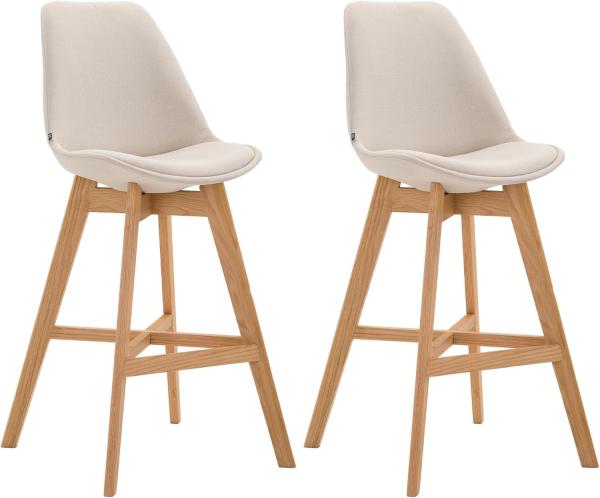 2er Set Barhocker Cannes Stoff natura creme