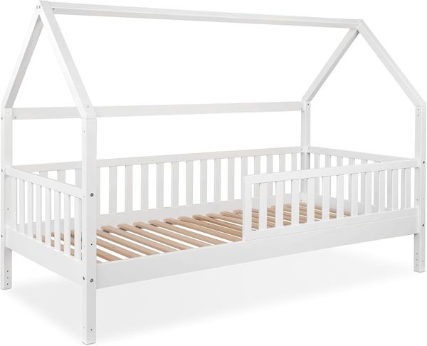 Ehrenkind Hausbett Livo aus massivem Buchenholz in verschiedenen Größen (FSC® zertifiziertMontessori Kinderbett, Jugendbett, 90x200), höhenverstellbar