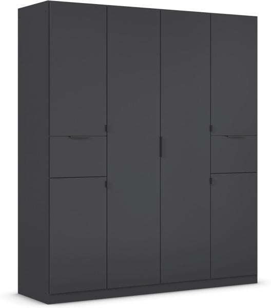 rauch Kleiderschrank, Drehtürenschrank TICAO, 6-türig, 2 Schubkästen, inkl. Türdämpferset, Grau metallic, 181x210x54cm