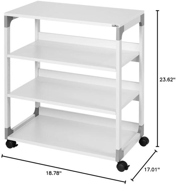 Durable Druckertisch BxTxH750x879x432mm auf Rollen grau Bild 5