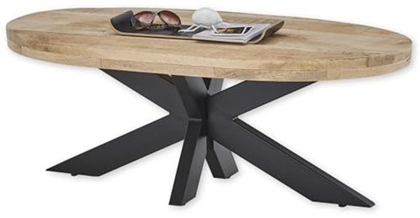 Stolkom 'Mumbai' Couchtisch, Wohnzimmertisch, Mango Wood / schwarz, ca. 120 cm