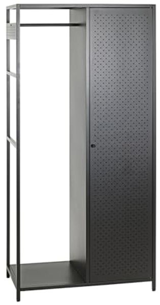 HAKU Möbel Standgarderobe, Metall, schwarz, T 45 x B 80 x H 171 cm
