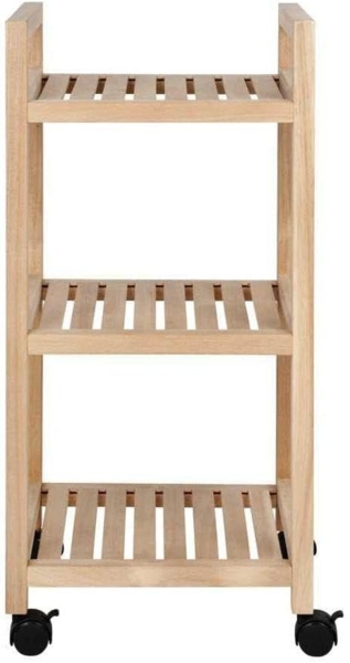 Badregal auf Rollen ACINA mit 3 Ablagen, Akazienholz, Wenko Bild 3