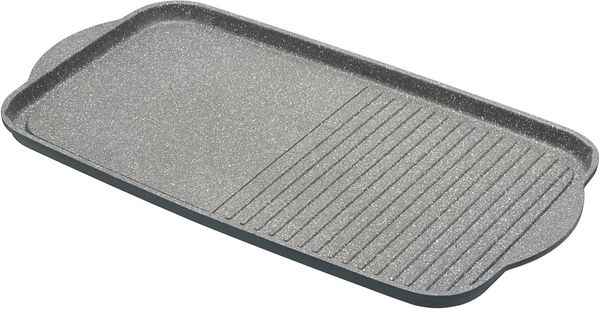 masterclass Aluminiumguss, induktionssicher, antihaftbeschichtet, doppelte Grillplatte, Aluminium, grau, 46x26 cm (18x10 Inch)