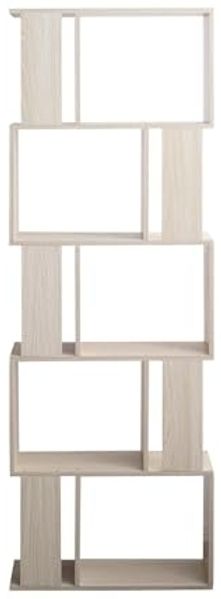 Rebecca Mobili MDF Holz Bücherregal, Bodenregal, 5 Gebleichte Tannenregale, Zeitgenössisches Design, Büroraum - Maße: 169 x 60 x 24 cm (HxBxT) - Art. RE6402