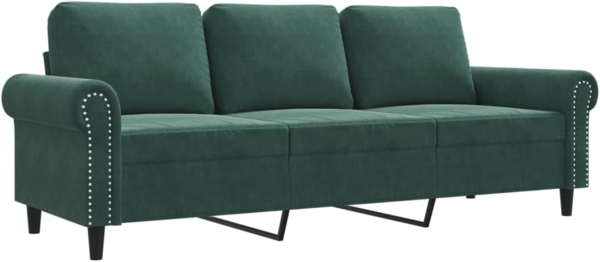 vidaXL 3-Sitzer-Sofa Dunkelgrün 180 cm Samt