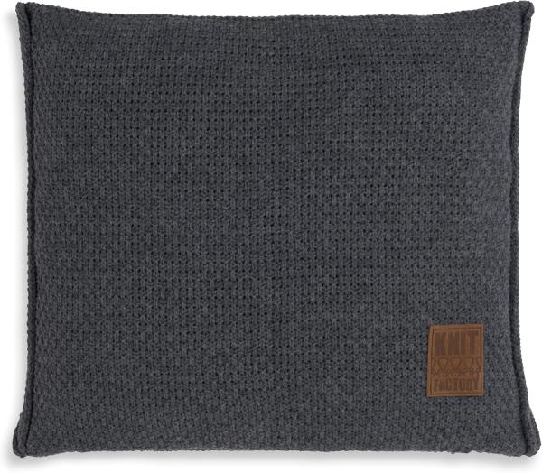 Knit Factory Jesse Kissen 50x50 cm Glatt Anthrazit