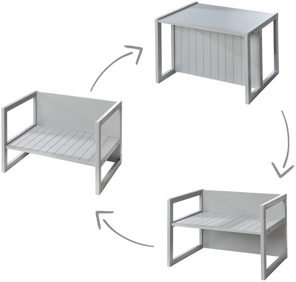 roba Sitzgruppe für Kinder - 2 Hocker & eine zum Tisch umwandelbarer Kinderbank Bild 7