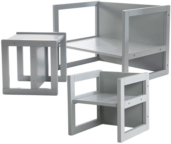 roba Sitzgruppe für Kinder - 2 Hocker & eine zum Tisch umwandelbarer Kinderbank Bild 4