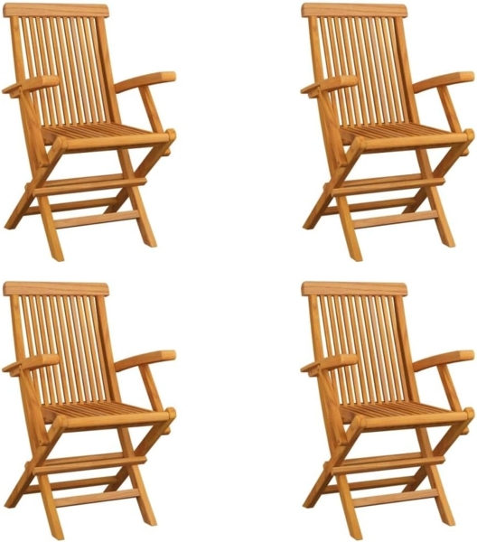 vidaXL Klappbare Gartenstühle 4 Stk. Massivholz Teak 3065528