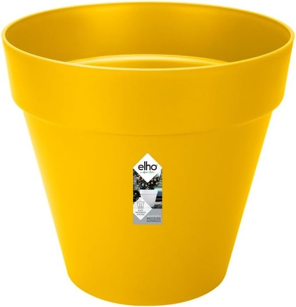 elho Loft Urban Rund 50 - Blumentopf für Außen - Ø 48. 5 x H 44. 5 cm - Gelb/Ocker