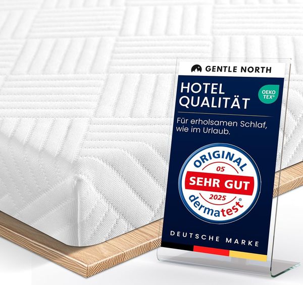 Gentle North, Topper Memory Schaum Topper 5/7 cm - Matratzentopper, 5 cm hoch, Memoryschaum, ergonomisch, rutschfest, schadstoffgeprüft