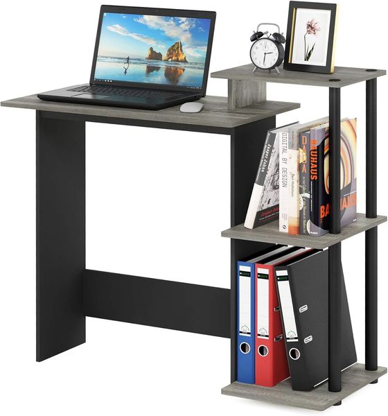 Furinno Efficient Home Computer Schreibtisch, PC-Tisch, Französische Eiche/Schwarz, 100. 6 (Breite) x 85. 3 (Höhe) x 39. 6 (Tiefe) cm