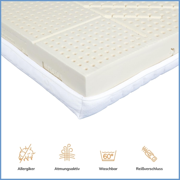 Latexmatratze Latexmatratze Komfort-NATURA Härtegrad H2 (RG.., RAVENSBERGER Matratzen, 17 cm hoch, Härtegrad H 2 (RG 75) 80x200 cm mit Baumwoll-Doppeltuch-Bezug Bild 4