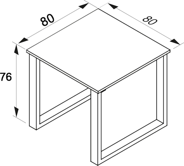VCM Esstisch Xona 919654 Silber / Anthrazit H. 76 x B. 80 x T. 80 cm Bild 3