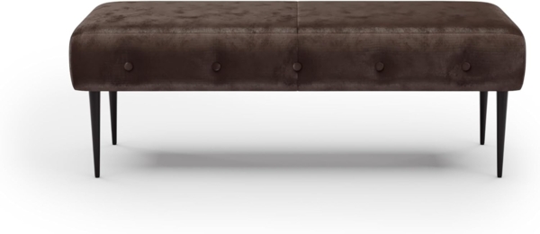 CAVADORE Sitzbank Amba, Trendige Polsterbank 2-sitzig für Küche, Esszimmer oder Wohnküche / Küchenbank passend zum 2-Sitzer Amba / 119 x 52 x 54 / Hochwertiges Mikrofaser: Braun