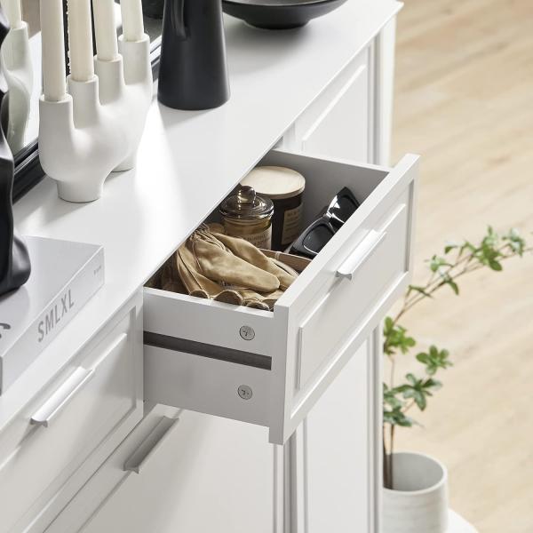 Schuhschrank mit 2 Klappen und 2 Schubladen MDF PB Weiß FSR104-W Bild 5