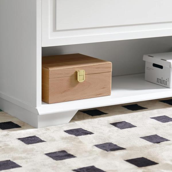 Schuhschrank mit 2 Klappen und 2 Schubladen MDF PB Weiß FSR104-W Bild 7