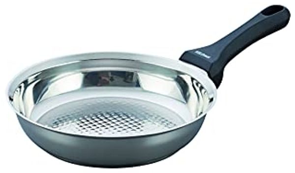 Kelomat Bratpfanne Grillmeister ohne Deckel aus Edelstahl 24 cm