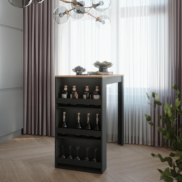 Bartisch Repose Goldkraft Eiche/Anthrazit 57 x 117 cm Vicco Bild 2