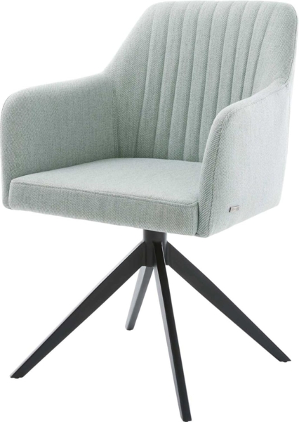 Drehstuhl Greg-Flex Stripes Mint Kreuzgestell breit Schwarz 360° drehbar Wippfunktion Taschenfederkern