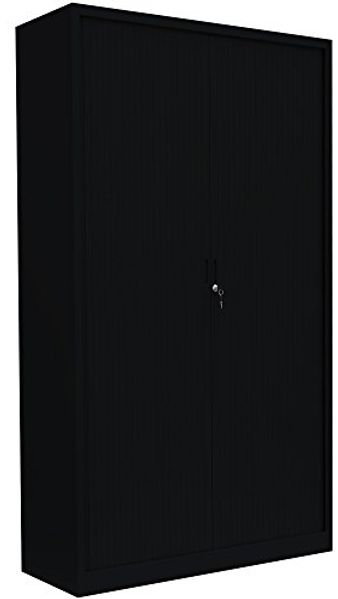 XXL Querrollladenschrank Stahl Büro Aktenschrank Rolladenschrank (HxBxT) 1950 x 1000 x 460 mm Schwarz 555159