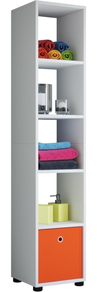 VCM Badmöbel Hochschrank Benos 911512 Weiß H. 152 x B. 31 x T. 30 cm