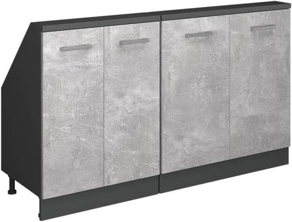 Dachschrägenschrank-Set Rion Beton/Anthrazit 2er Set Vicco