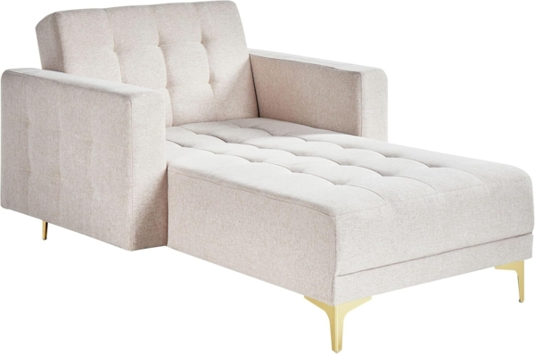 Chaiselongue Stoff beige gold ABERDEEN