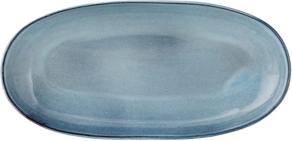 Bloomingville Servierplatte Bloomingville Sandrine Servierplatte Blue 34x16 cm Steingut, Steingut, (1 Servicerplatte)