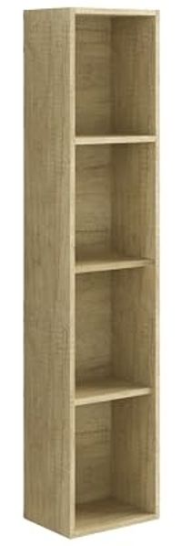 Baikal Badezimmersäule, Regale, Badezimmerschrank, hoher Schrank, Beistellmöbel, Lieferung im Set, geöffnet 30x140 cm, Natur