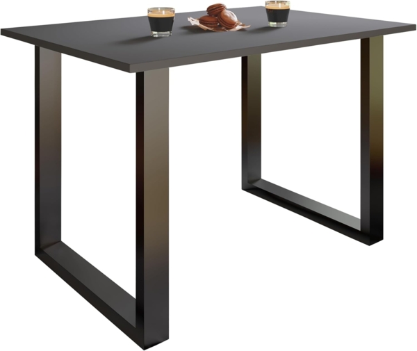 VCM Esstisch Xona 919672 Schwarz / Anthrazit H. 76 x B. 140 x T. 80 cm
