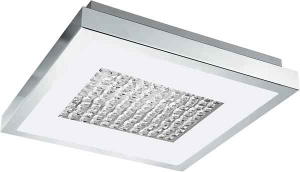 Eglo 98369 LED Deckenleuchte PESCATE mit Kristallen chrom weiß, klar L:32cm B:32cm H:5cm