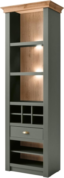 Regal Norwich in grün und Eiche 68 x 207 cm