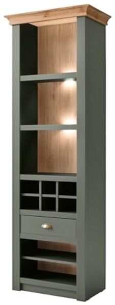 Regal Norwich in grün und Eiche 68 x 207 cm