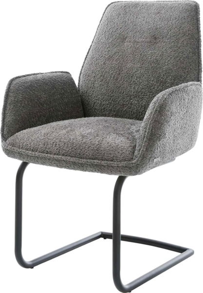 Freischwinger Zoa-Flex Bouclé Grau Freischwinger rund Schwarz Taschenfederkern