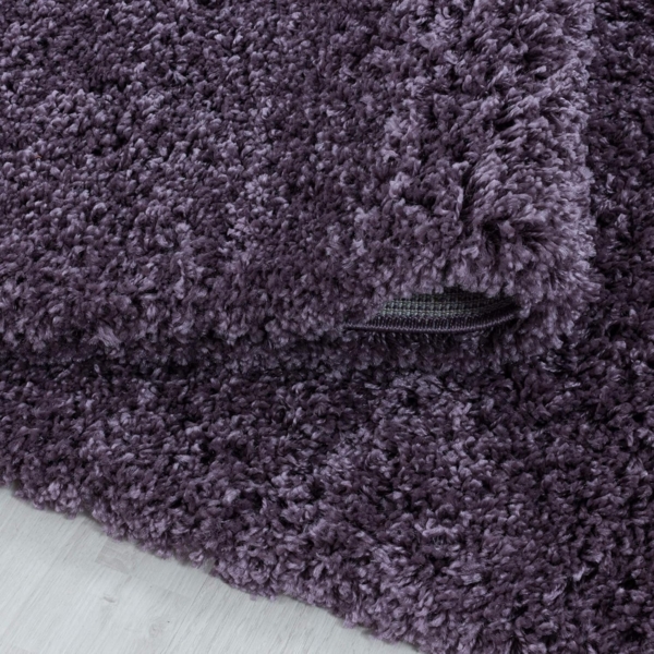HomebyHome Shaggy Hochflor Teppich Wohnzimmer 240x340 cm Violett - Teppich Flauschig, Modern, Plüsch und Extra Weich - Ideal für Schlafzimmer, Esszimmer und als Küchenteppich Bild 4