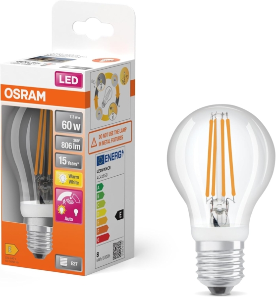 Osram LED-Lampe Standard Motion Sensor 7,3W/827 (60W) Clear E27