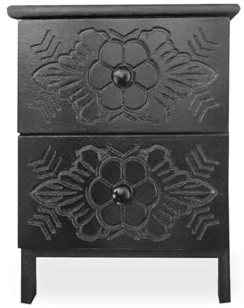 Menzzo Chevignon Tisch, Holzwerkstoff, Schwarz, L36 x P30 x H45 cm