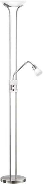 Vornehme 22,5 Watt LED Standleuchte in Nickel matt