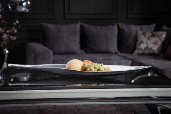 riess-ambiente Dekoschale SILVER LEAF 60cm silber, Wohnzimmer · Obst · Schlüssel · Handarbeit · Metall · Modern Bild 3