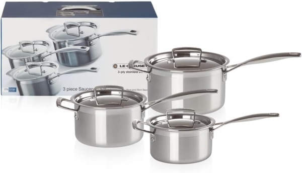 Le Creuset 3-Ply Profitopfset 3-tlg. - 20 bis 24 cm - 25 bis 28 cm - 31 cm