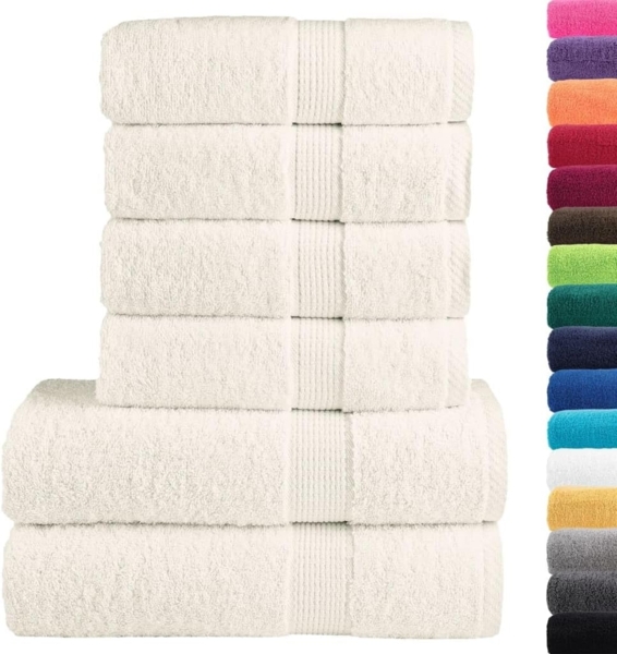 vidaXL 6 tlg. Premium-Handtuch-Set SOLUND Creme 600 g/m² 137567