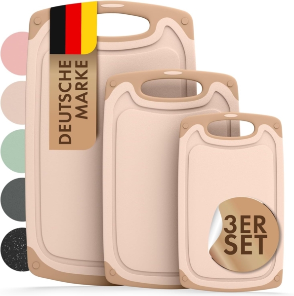 Blumtal Schneidebrett Frühstücksbrettchen Kunststoff, 2er-/3er-Set, verschiedene Größen, (3-St), Brettchen spülmaschinenfest Kunststoff BPA-frei
