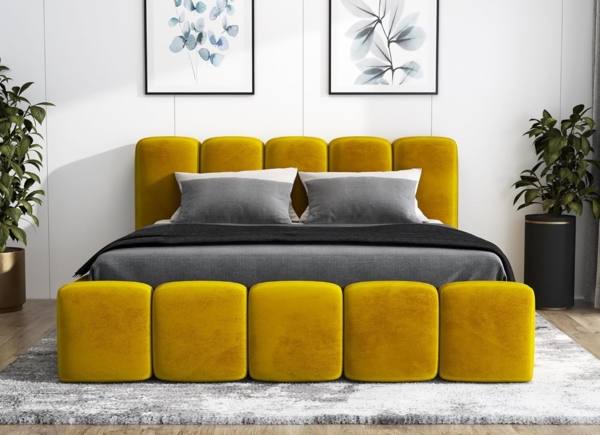 A&J MöbelLand 'Sonic' Polsterbett, Polyester, Bernesteigraun, 120 x 200, mit Matratze, mit Lattenrost, mit Bettkasten Bild 4